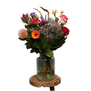 Boeket rood oranje paars maat ML